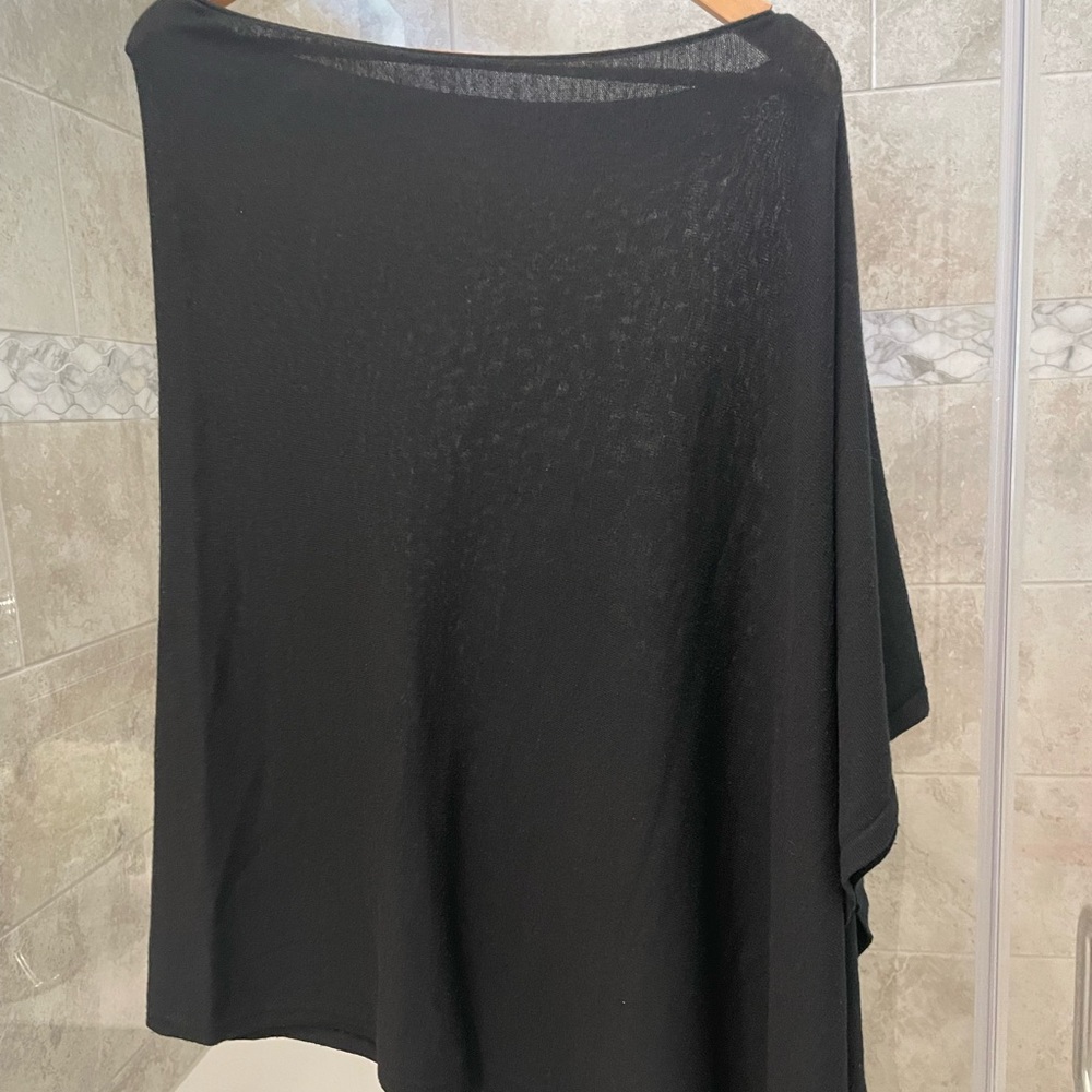 Black knit poncho